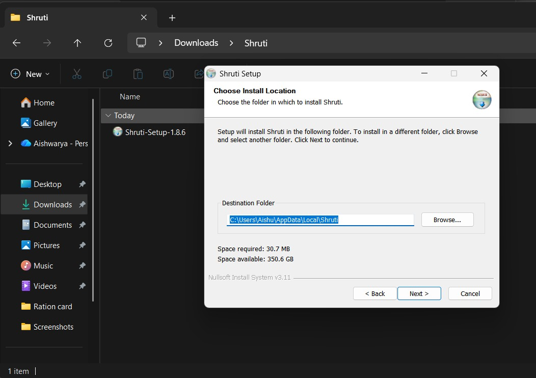 Installer — click Next